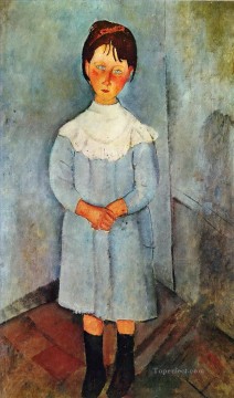 Amedeo Modigliani Painting - Niña vestida de azul 1918 Amedeo Modigliani